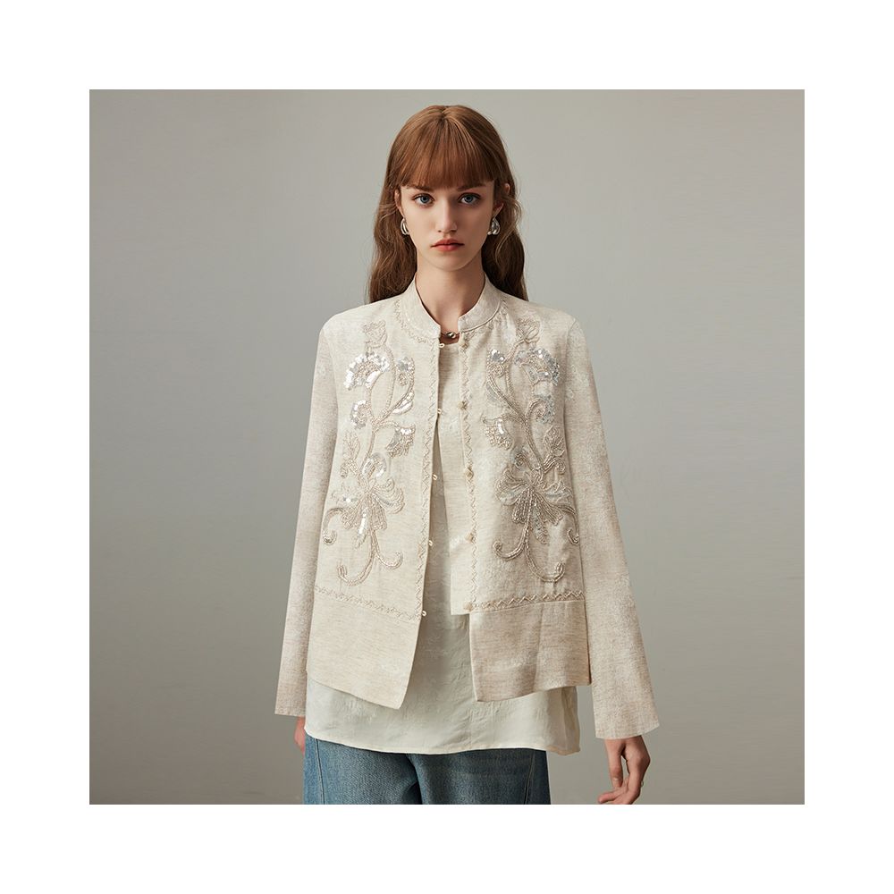 DFVC linen new Chinese style vest for women autumn 2025 new embroidered short vest jacket image 15