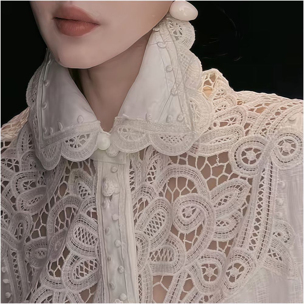 ASAYA5214 – Royale Lace Victorian Blouse 🤍✨