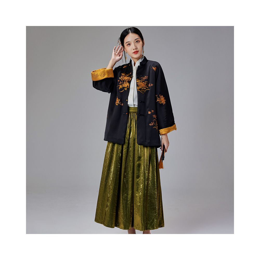 Moyu Original Celebrity Same Style Chinese Style Original Improved Heavy Industry Embroidery Tea Robe New Chinese Tang Costume Coat image 4