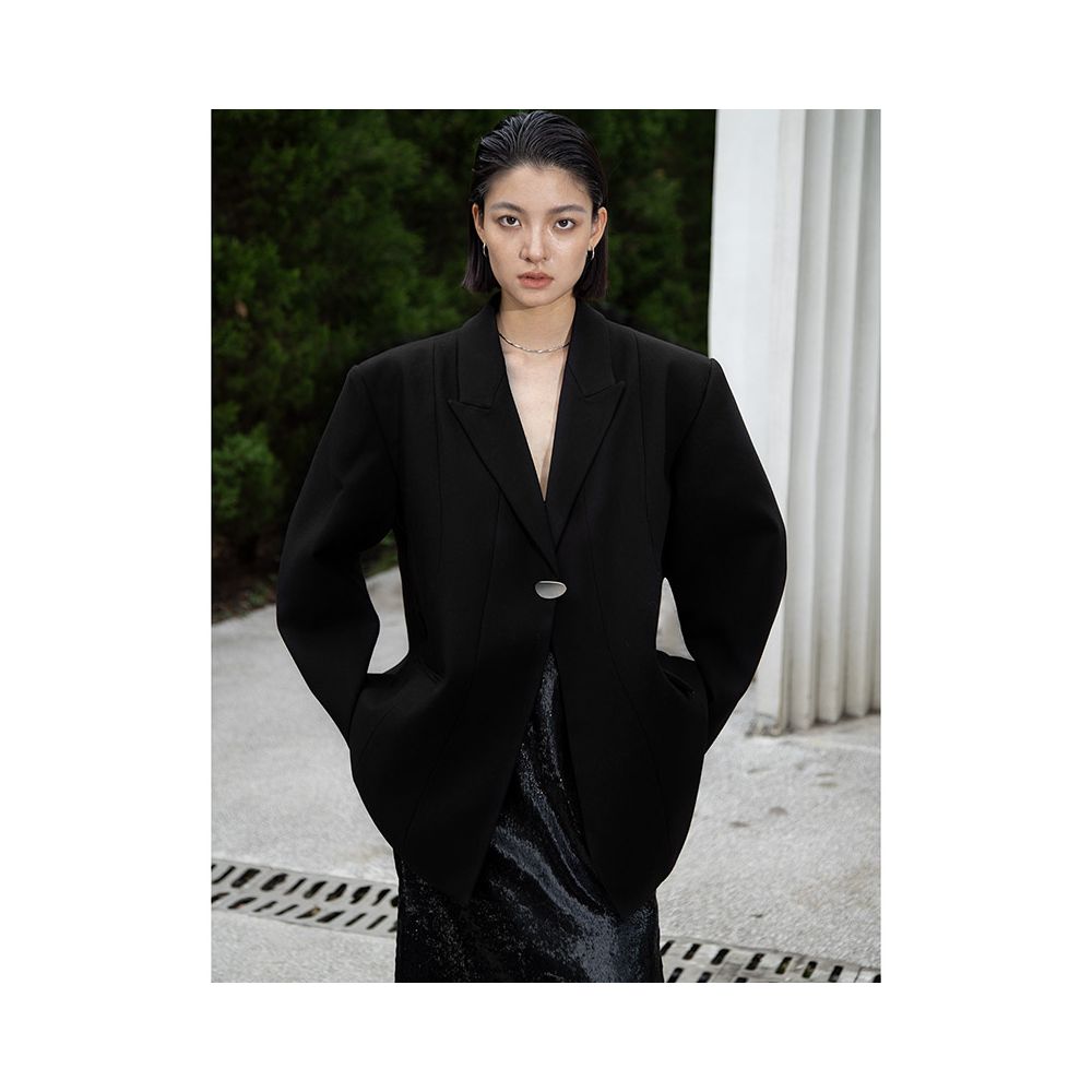 Luo Bian Single Button Original Designer Style Blogger Loose Fit Suit Jacket High End Autumn Top Outerwear image 5