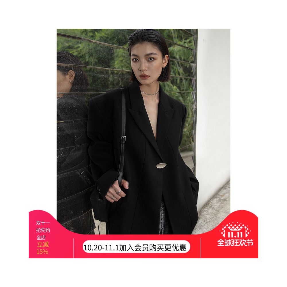 Luo Bian Single Button Original Designer Style Blogger Loose Fit Suit Jacket High End Autumn Top Outerwear image 0