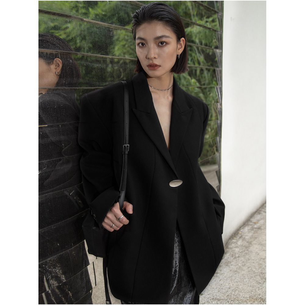 Luo Bian Single Button Original Designer Style Blogger Loose Fit Suit Jacket High End Autumn Top Outerwear image 8