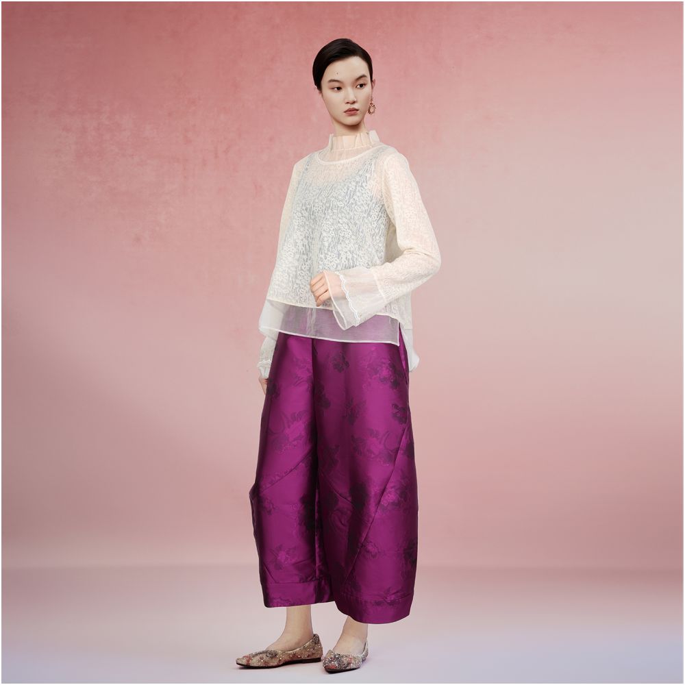 Classic best selling Jiqiuguer original design ice crystal wool blend top knitted with loose and comfortable inner layer image 2