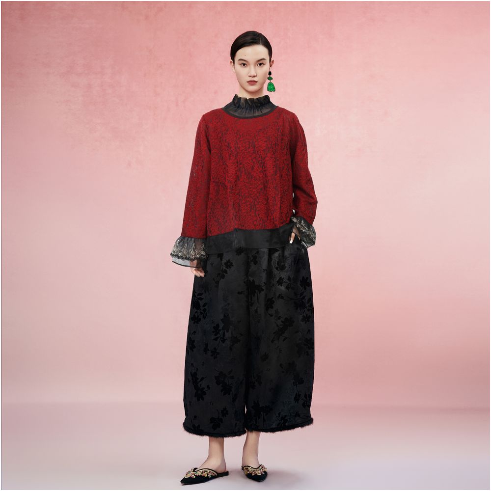 Classic best selling Jiqiuguer original design ice crystal wool blend top knitted with loose and comfortable inner layer image 3