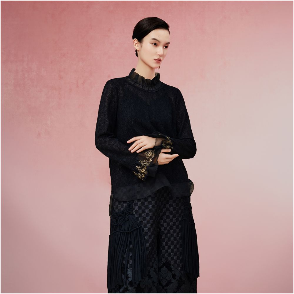 Classic best selling Jiqiuguer original design ice crystal wool blend top knitted with loose and comfortable inner layer image 4