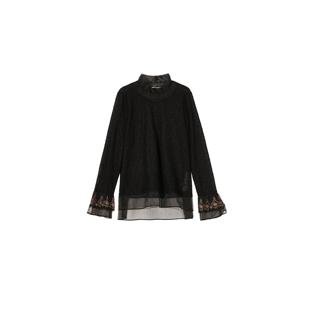 Classic best selling Jiqiuguer original design ice crystal wool blend top knitted with loose and comfortable inner layer image 5