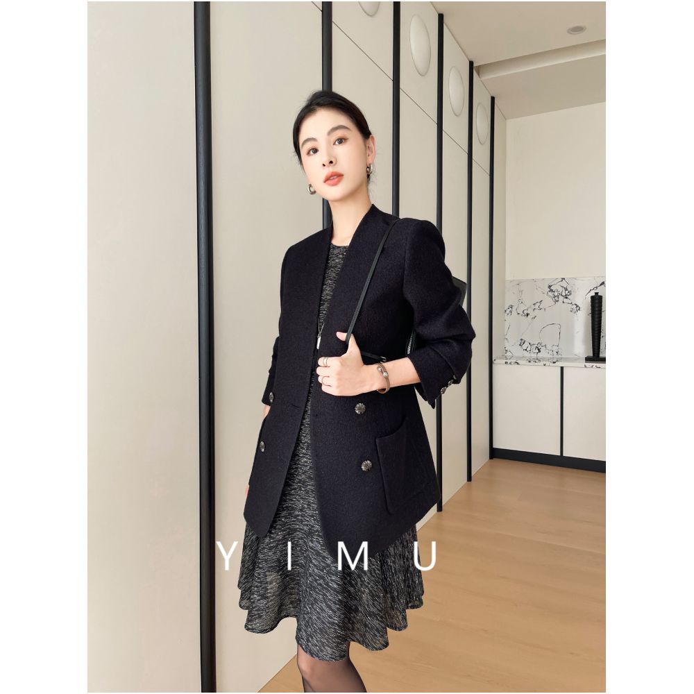 YIMU dress for women covering the belly to make them look slim luxurious and high end 2025 new autumn and winter small fragrance French style dress image 1
