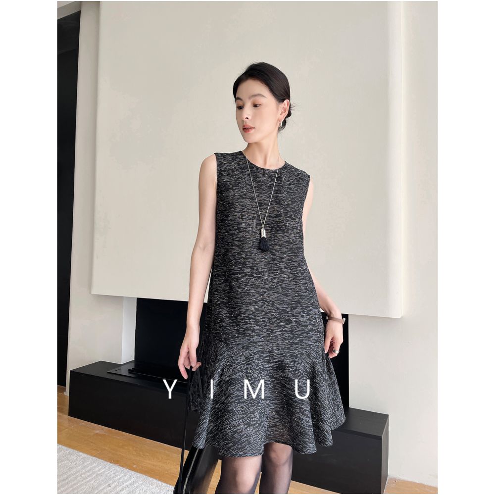 YIMU dress for women covering the belly to make them look slim luxurious and high end 2025 new autumn and winter small fragrance French style dress image 5