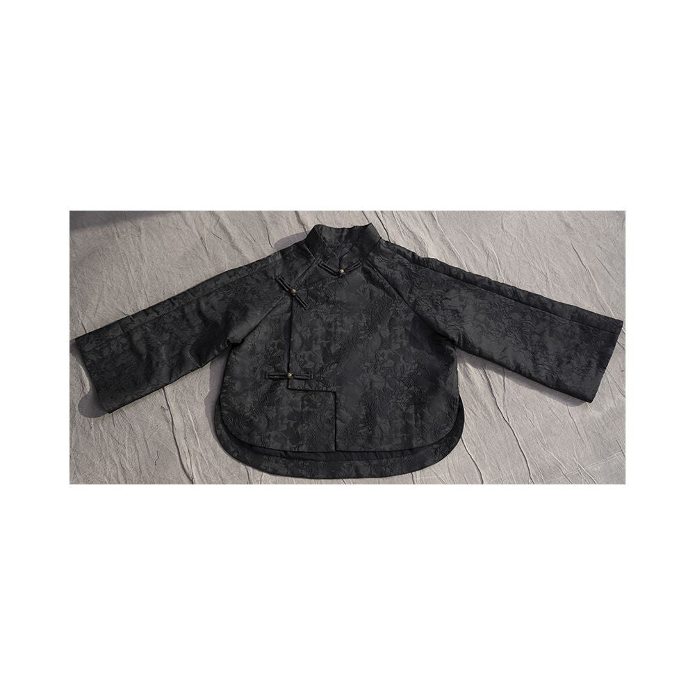 2024 Spring New Retro Style Loose Chinese Stand Collar Jacquard Top Coat White Shirt Flower Bud Pants 3 Piece Set image 8