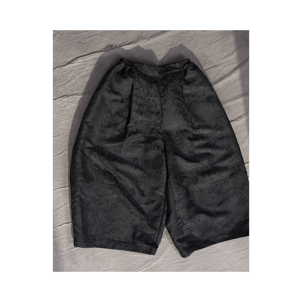 2024 Spring New Retro Style Loose Chinese Stand Collar Jacquard Top Coat White Shirt Flower Bud Pants 3 Piece Set image 11