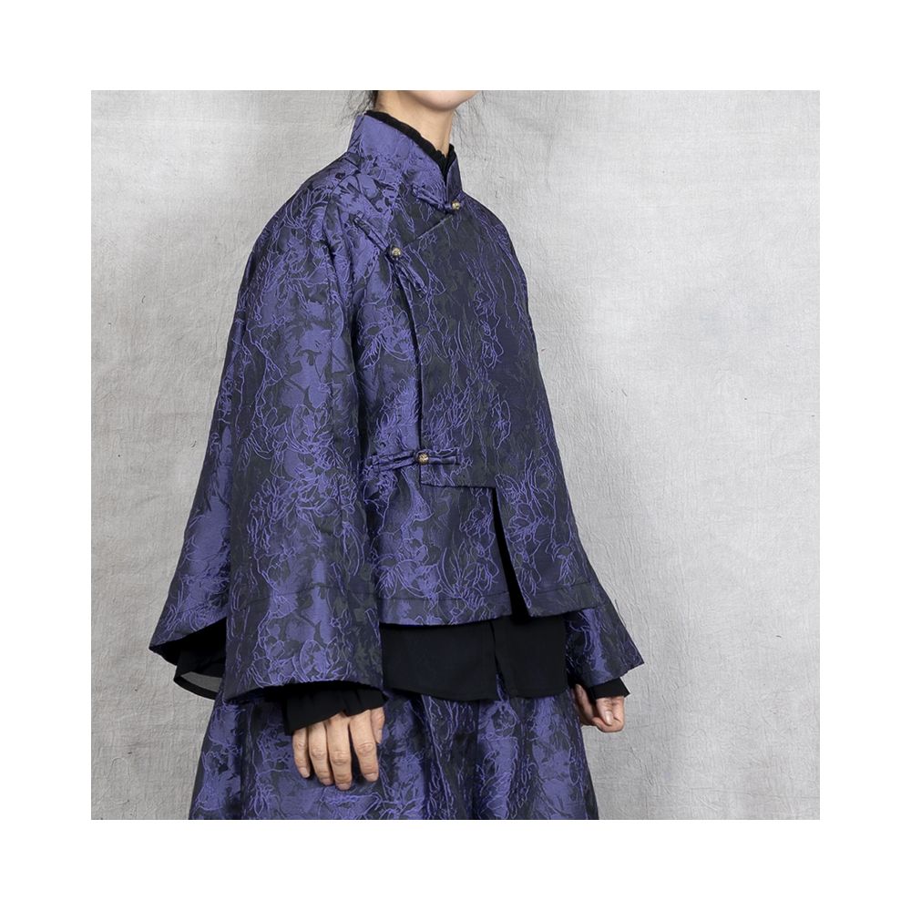 2024 Spring New Retro Style Loose Chinese Stand Collar Jacquard Top Coat White Shirt Flower Bud Pants 3 Piece Set image 15