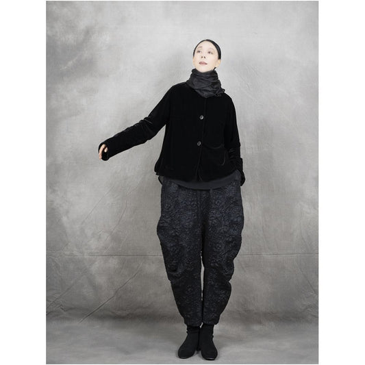 ASAYA5275 – Noir Velvet Sculpt Jogger Set 🖤✨