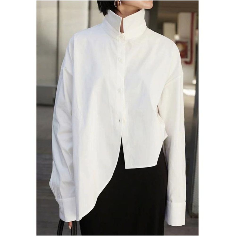 This autumn high end luxury and beautiful temperament tops are popular The sense of luxury is super good and irregular new Chinese style shirts are very attractive image 4