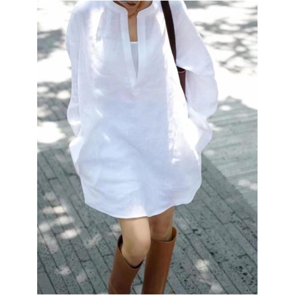 Clearing the warehouse and picking up leaks Niu X s goods are exploding with a sense of luxury light luxury beautiful and slimming high end white shirt skirt top for women image 3