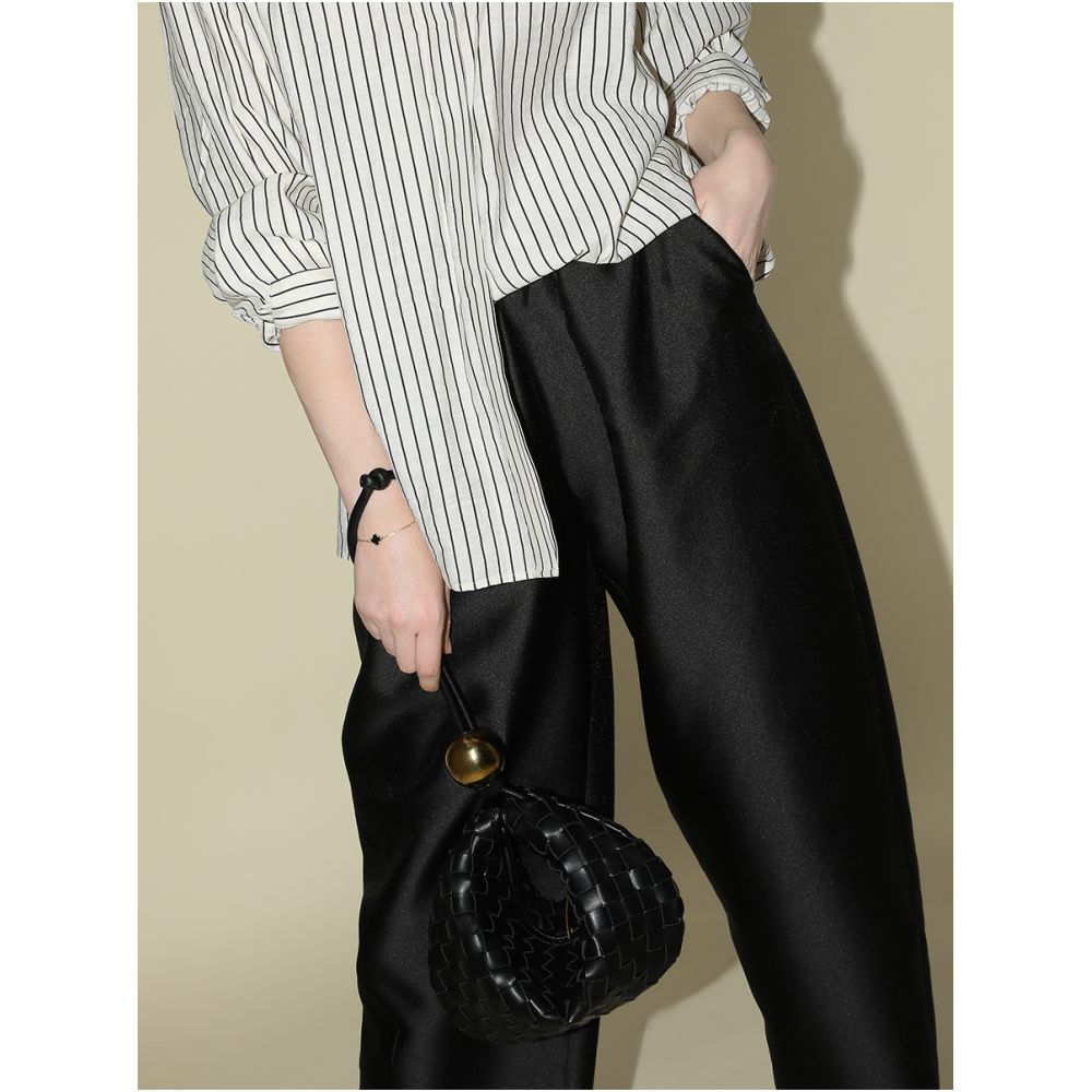 3 pieces 50 off COCOBELLA workplace commuting black trousers women s silk light quality wide elastic pipe pants PA547 image 1