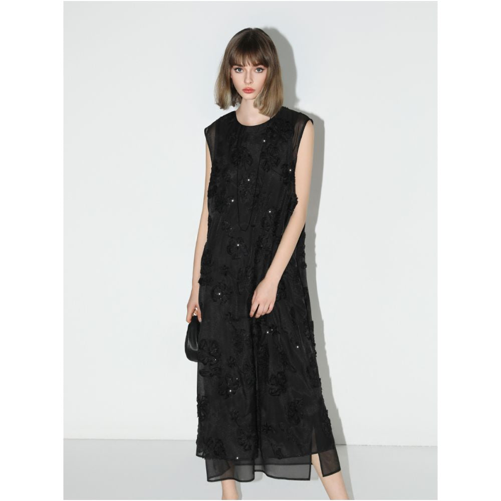 3 pieces 50 off COCOBELLA loose straight tube sequin dress Chinese style sleeveless vest skirt FR0027 2 image 7