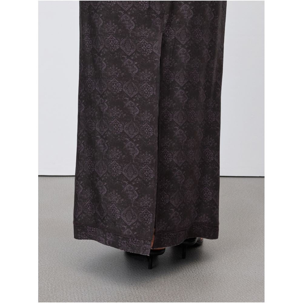 RandomPiece25 autumn new matte distressed design with elastic waistband and back slit totem dark print skirt image 4