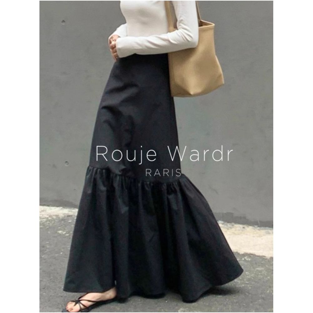 Rouje Wardr French Retro Fish Tail High Waist Bag Hip Skirt for Women s Spring and Summer High End A Word Half length Skirt image 2