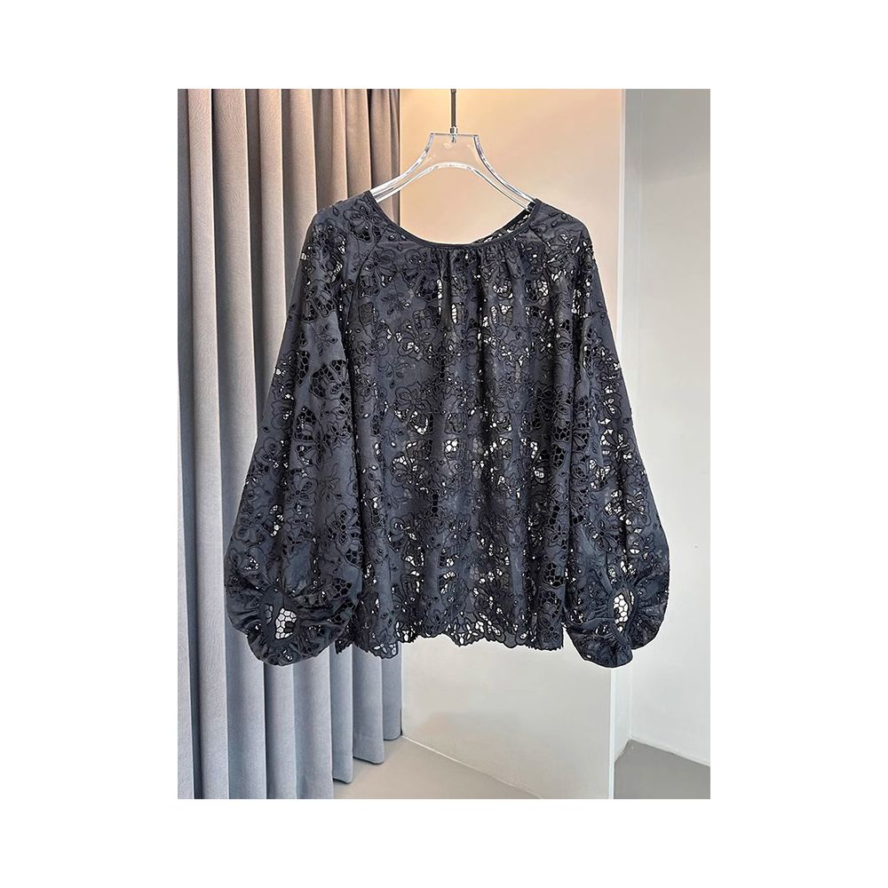 ASAYA5316 – Noir Lace Dream Blouse 🖤✨