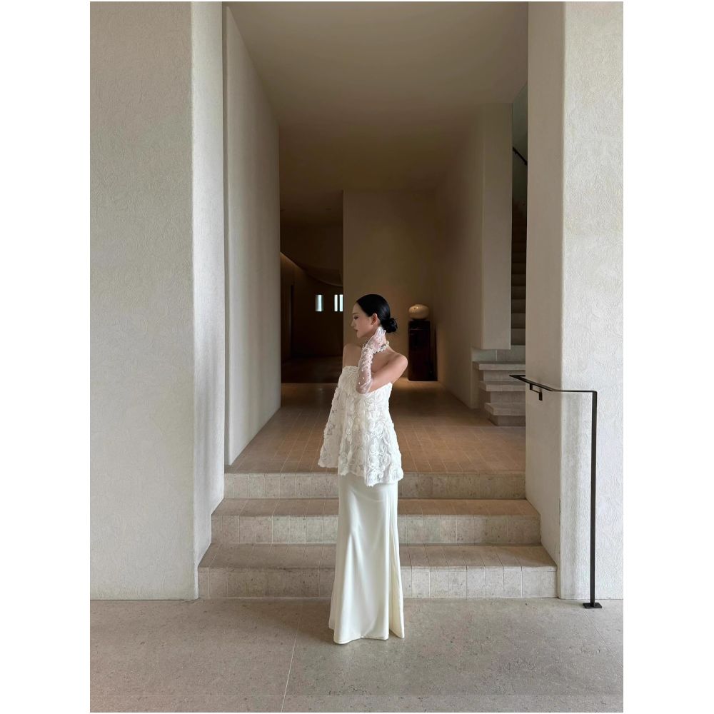 1S Texture Jacquard Skirt Set Art Atmosphere View Exhibition Birthday Toast Vacation Photo Evening Dress image 2