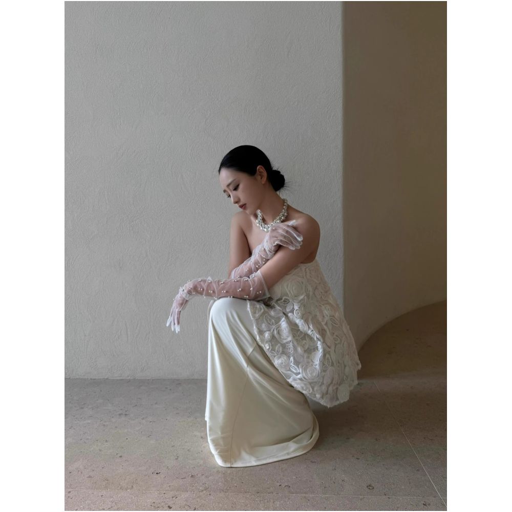 1S Texture Jacquard Skirt Set Art Atmosphere View Exhibition Birthday Toast Vacation Photo Evening Dress image 3