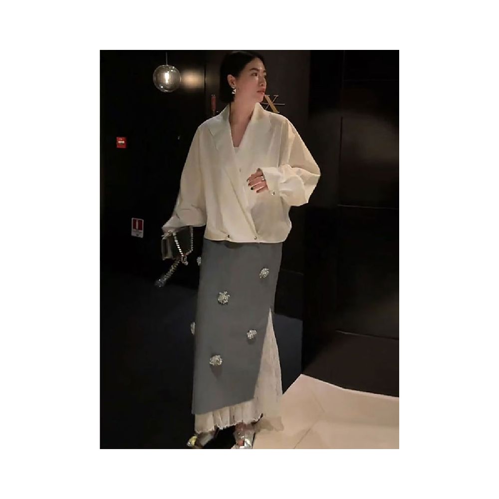 ASAYA5321 – Sculpted Bloom Layered Set 🤍✨