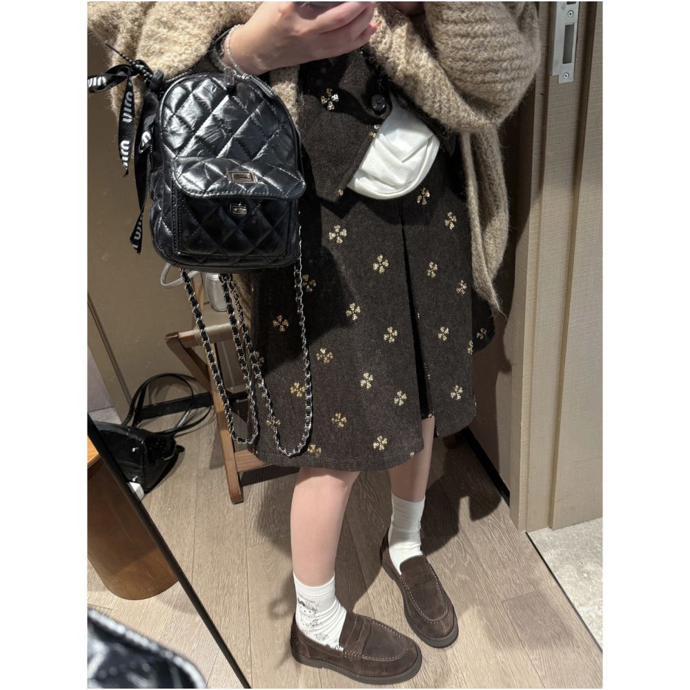 ASAYA5324 – Midnight Fleur Tweed Set 🌙✨