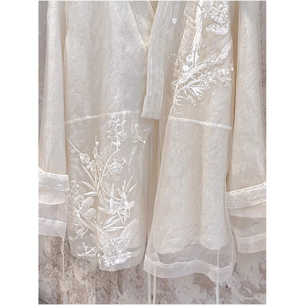 2024 Autumn New Chinese Zen Style Chinese Style Clear and Cold Advanced and Cold Han Elements White Fairy Style Top for Women image 4