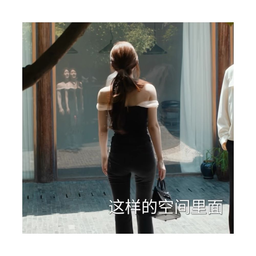 Xu I Dazzling Zhao Lusi Xu Yan Same Black Mesh Splicing Strap Vest Women s Slim Fit Pure Desire Short Top image 2