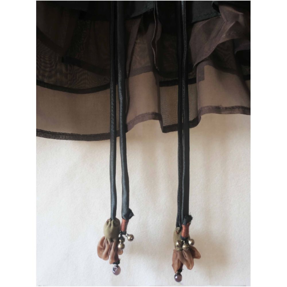 Ma Jia Ma Jia Embroidery Splicing Double Lace Edge Stand up Collar Metal Pan Buckle Polyester Fiber Spring Summer New Women s Clothing image 3