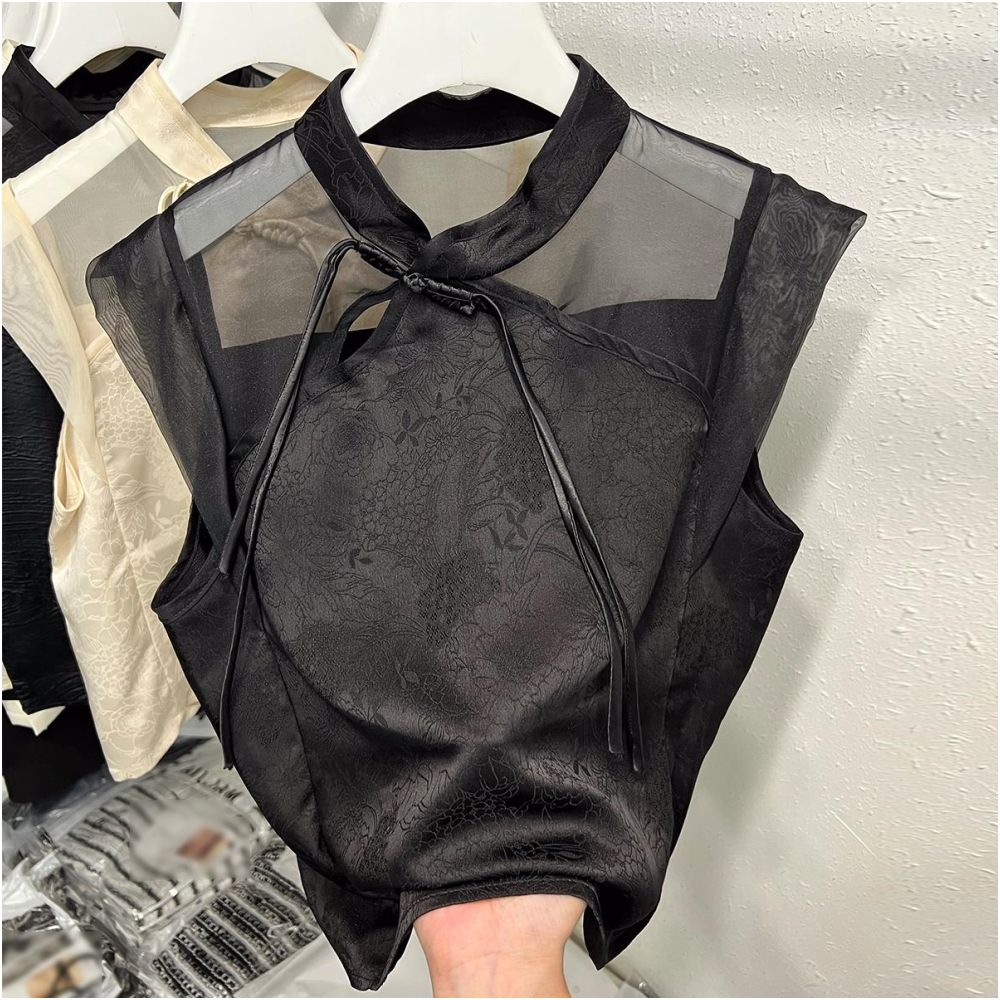 ASAYA5364 – Sheer Mandarin Blossom Top 🌙🖤