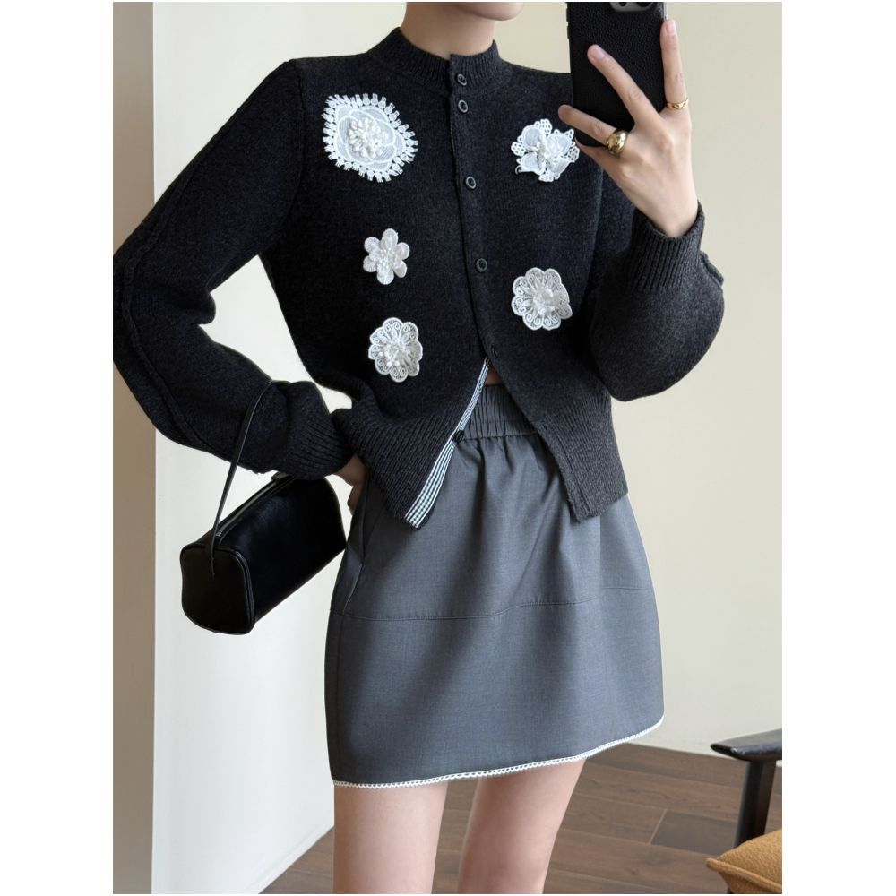 ASAYA5395 – Lace Bloom Wool Cardigan ✨🌼