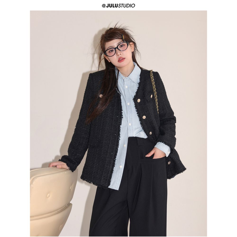 ASAYA5415 – Parisian Tweed Luxe Set 🖤✨