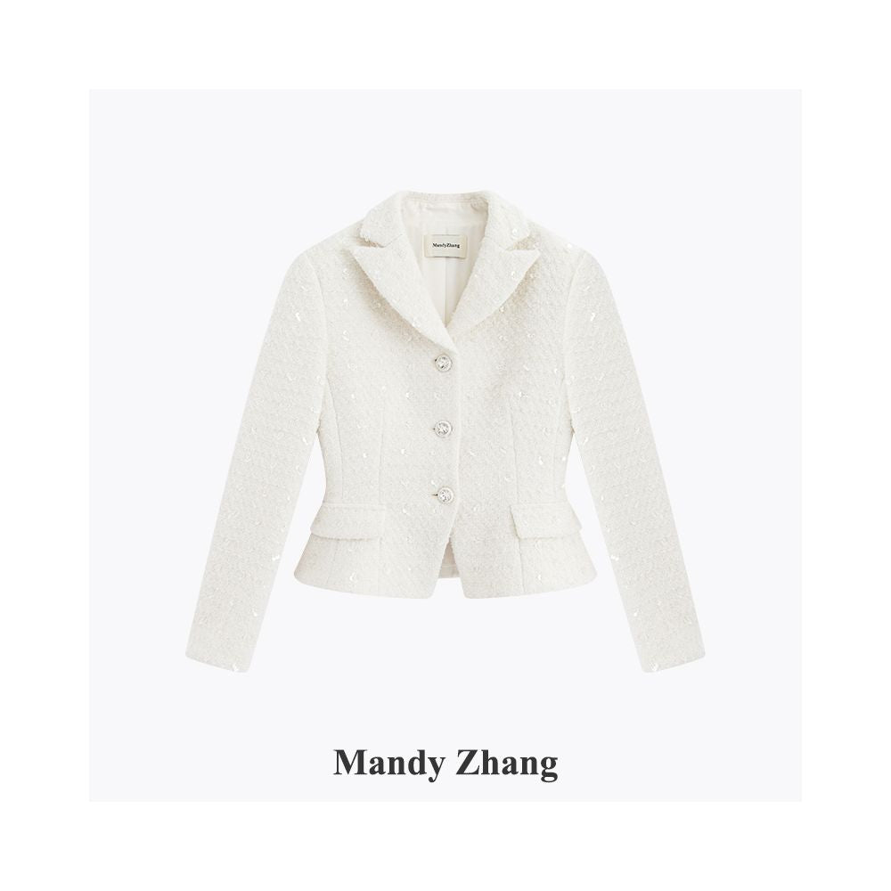 ASAYA5420 – Ivory Pearl Tweed Set ❄️✨