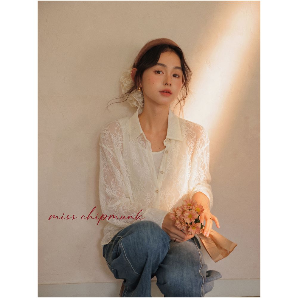 ASAYA5429 – Parisian Lace Whisper Blouse 🤍✨