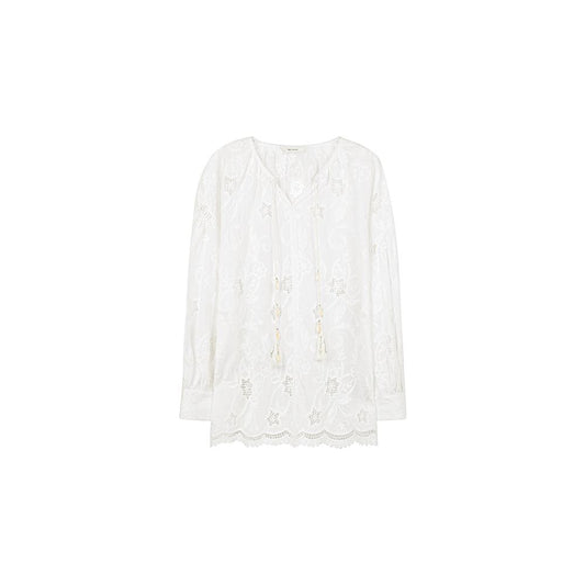 ASAYA5430 – White Breeze Embroidered Cotton Blouse 🤍✨