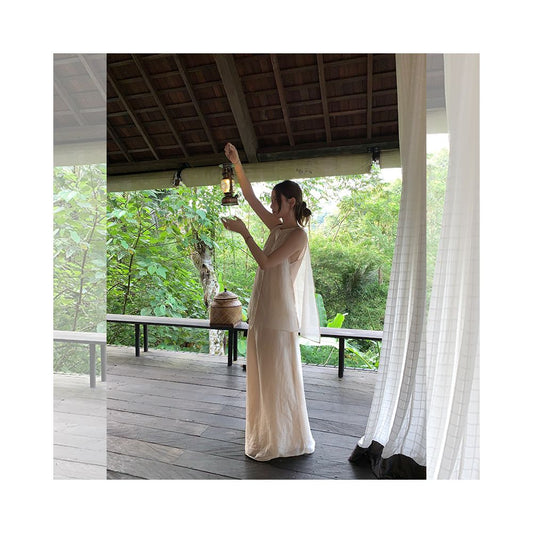 ASAYA5456 – Soft Nature Linen Layer Set 🌿🤍