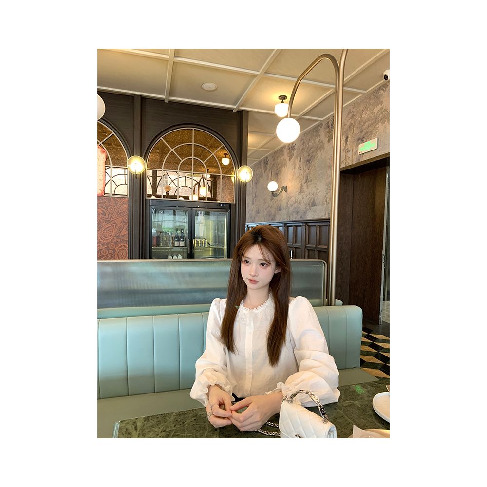 ASAYA5464 – Parisian Lace Cotton Blouse 🤍✨