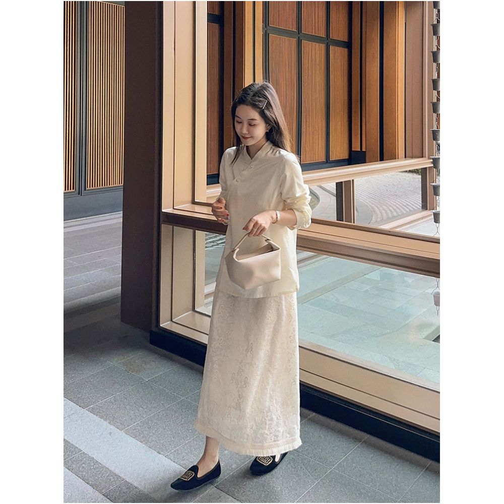 Libelin Sisy Black Standard Chinese Style New Chinese Style Small Shirt 2024 Autumn New Silk Cotton Temperament Top Looks Thin for Women image 2