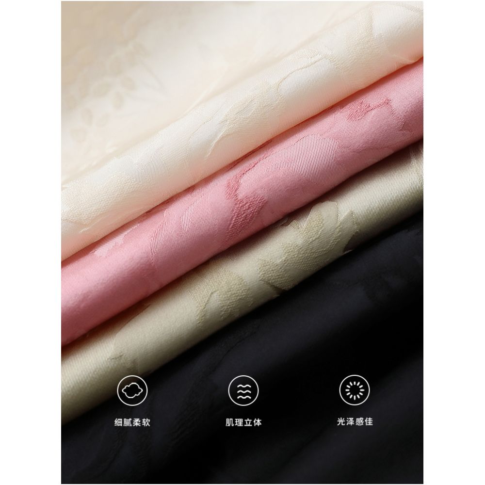 Ruyi Lianyun Spring Summer New Slant Collar Jacquard Shirt for Women New Chinese Style Retro Loose Buckle Top image 4