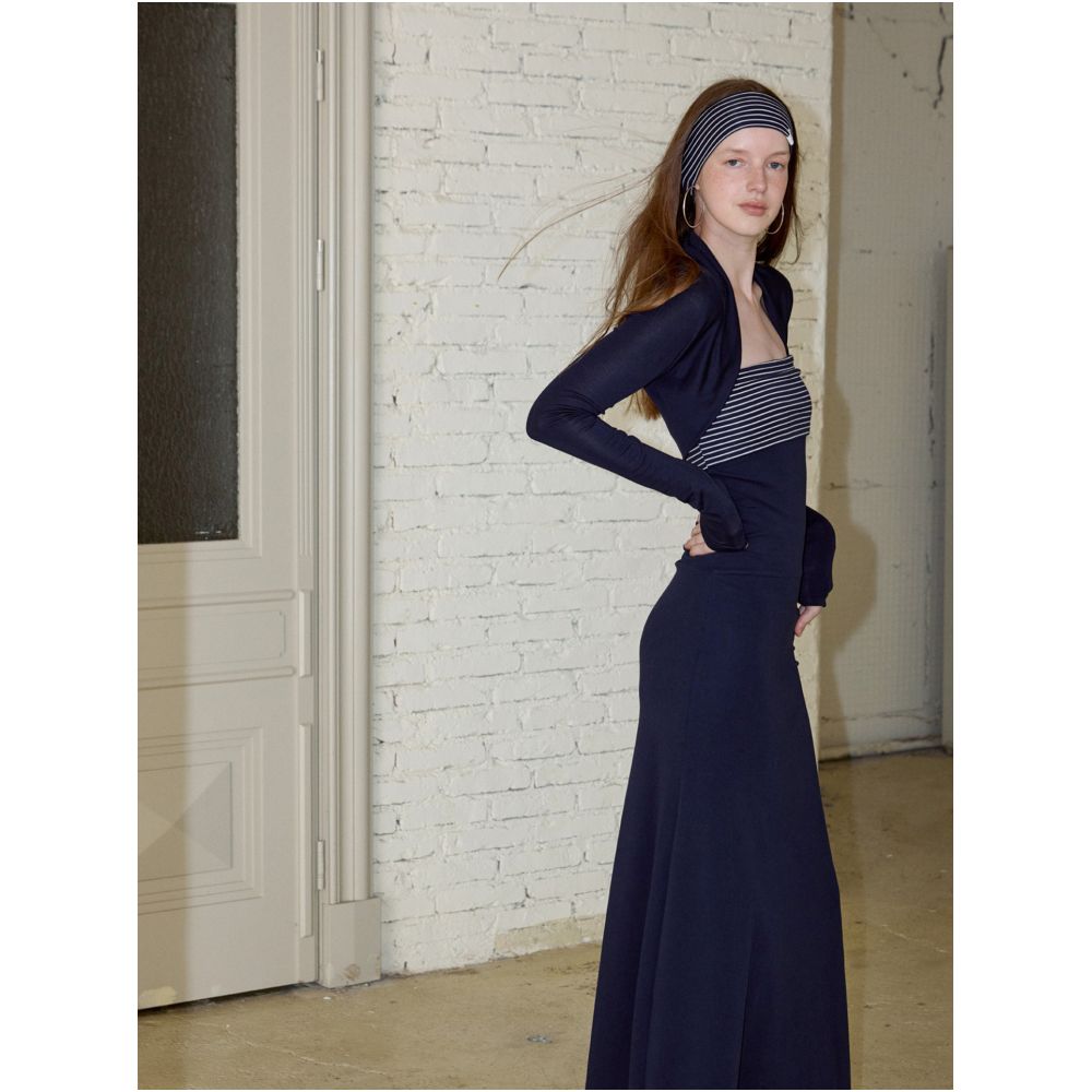 SALTHe Salt Tea Virtual Jiao Paragraph Lyocell Tencel Waist Tightening Style Slimming Long Hip Wrapping Dress image 4