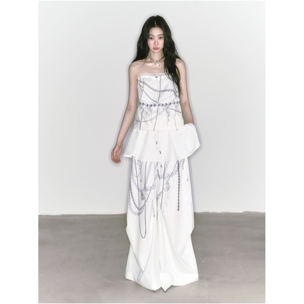 SALTHe Salt Tea Lost Island Original Design Loose Printed Wide Leg Pants Atmosphere Casual Pants for Women image 3