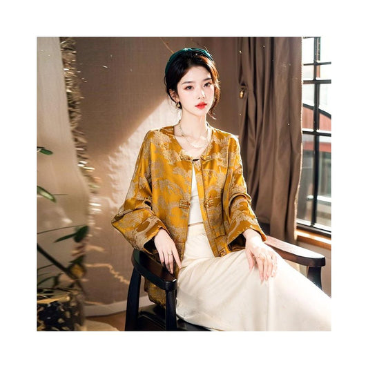 ASAYA5521 – Golden Heritage Jacquard Jacket ✨🍂