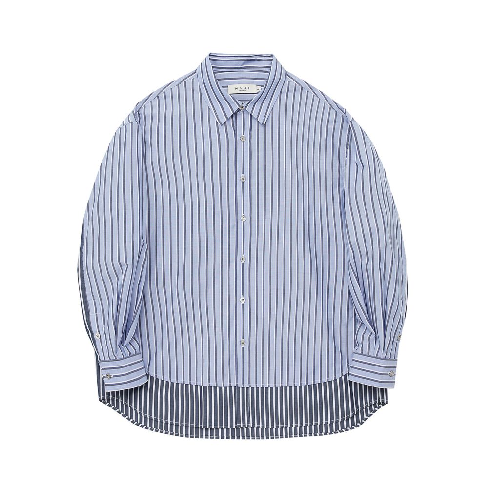 ASAYAHomme1513 – Dual-Texture Stripe Layered Shirt 👔✨