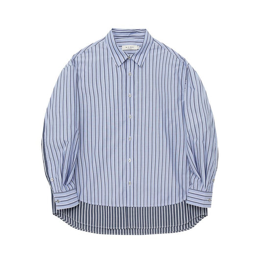 ASAYAHomme1513 – Dual-Texture Stripe Layered Shirt 👔✨