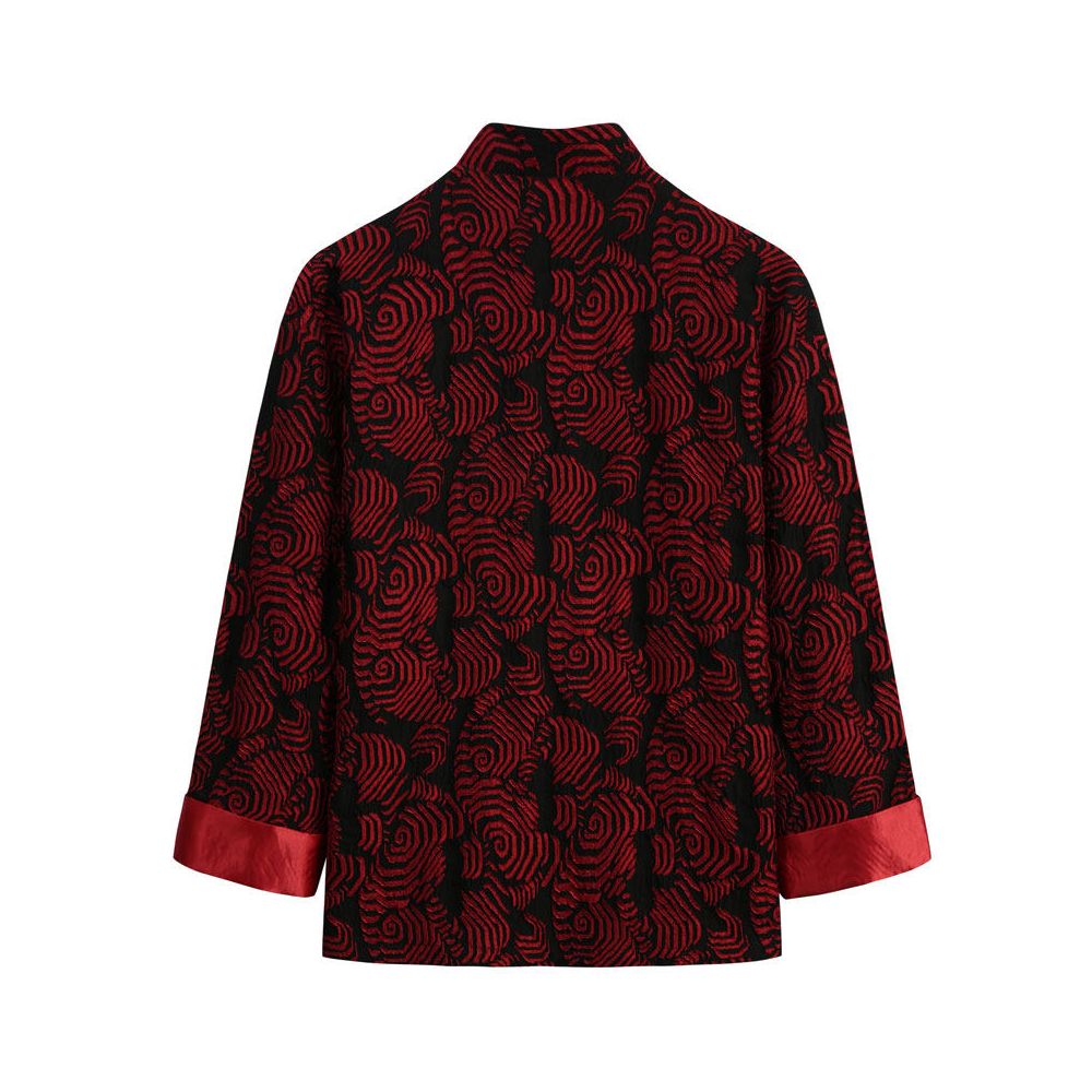 Autumn New Tang Style Men s Chinese Style China Chic Chinese Style Modified Long Sleeve Red Jacquard Coat Original Chinese Style Top Men image 4