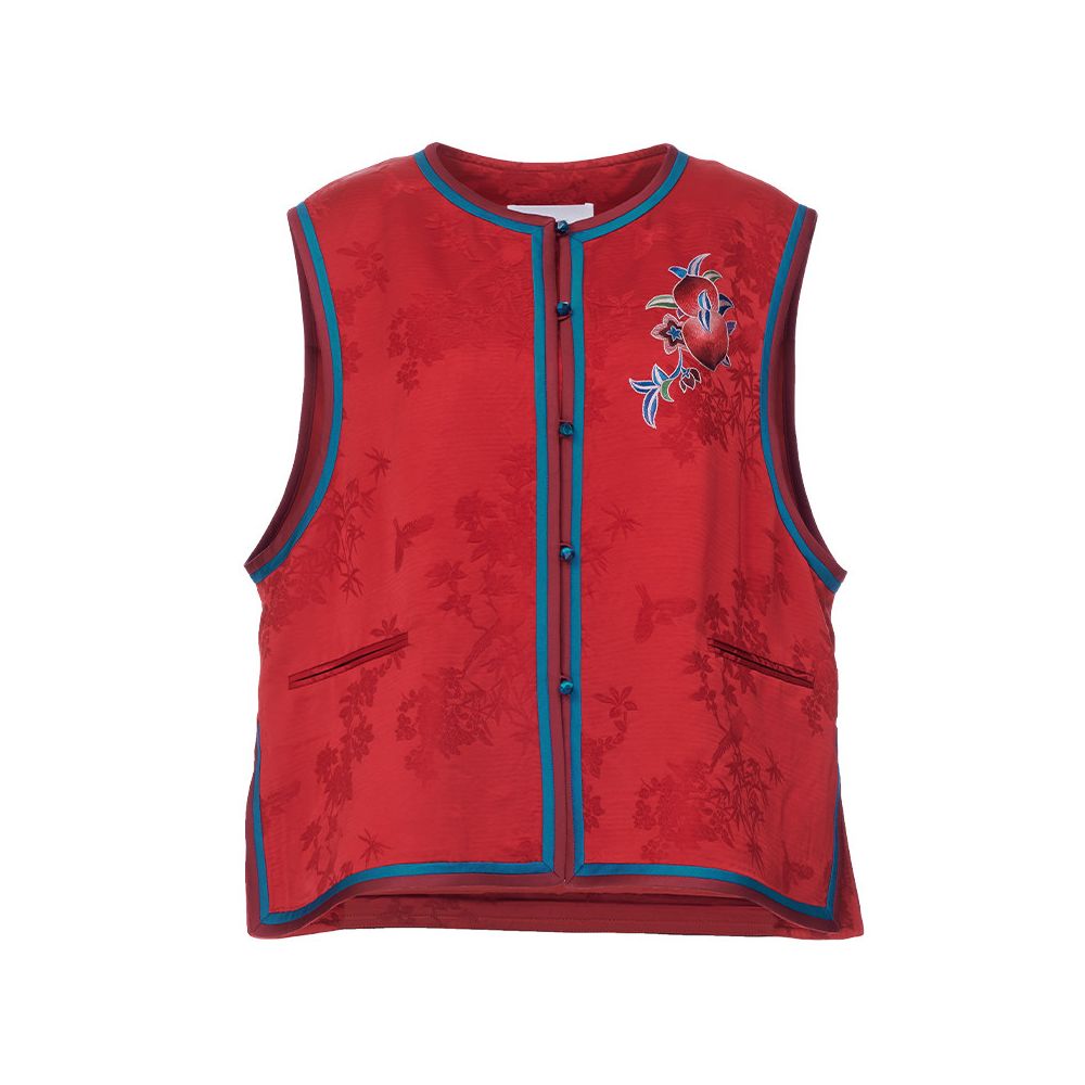 ASAYA5530 – Fortune Blossom Silk vest 🍎✨