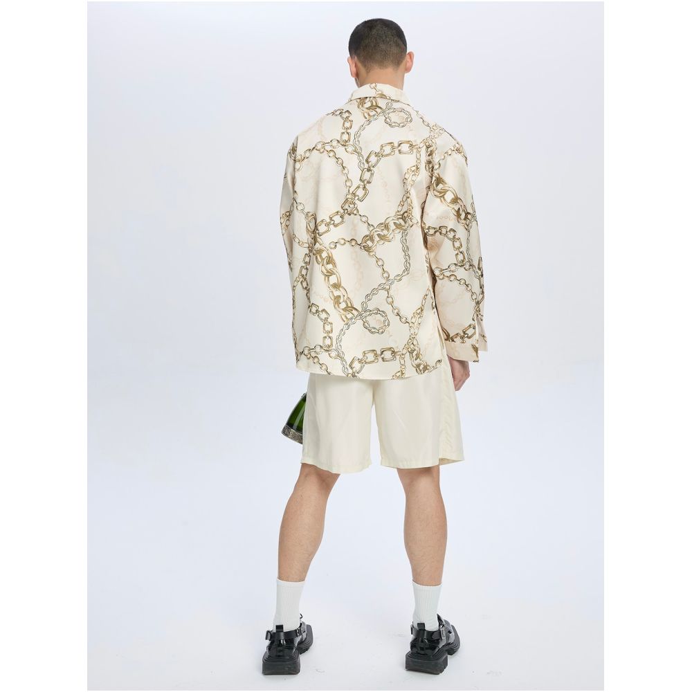 2025 Autumn Winter New Product Jewelry Printed Long Sleeve Shirt V neck Loose Shirt Extremely Versatile and High end Hoodie image 4