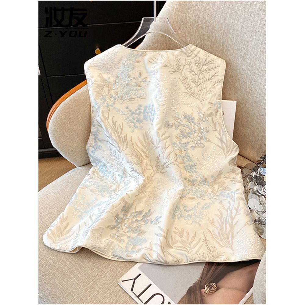 Unique and super beautiful new Chinese style embroidered vest for women young Tang style vest 2025 new style image 2