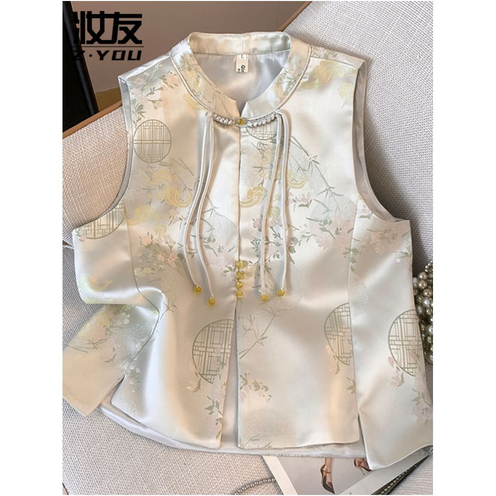 ASAYA5550 – Oriental Glow Sleeveless Vest ✨🌸